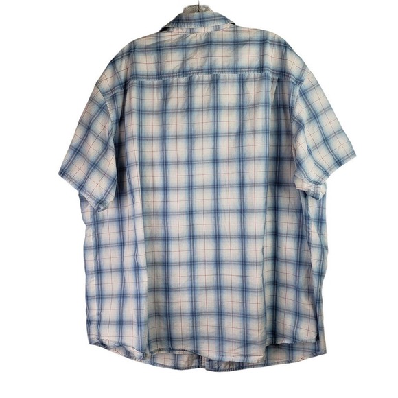 Columbia Men’s 2XL Blue Plaid Short Sleeve Vented Button Up Cotton Shirt - Picture 3 of 9